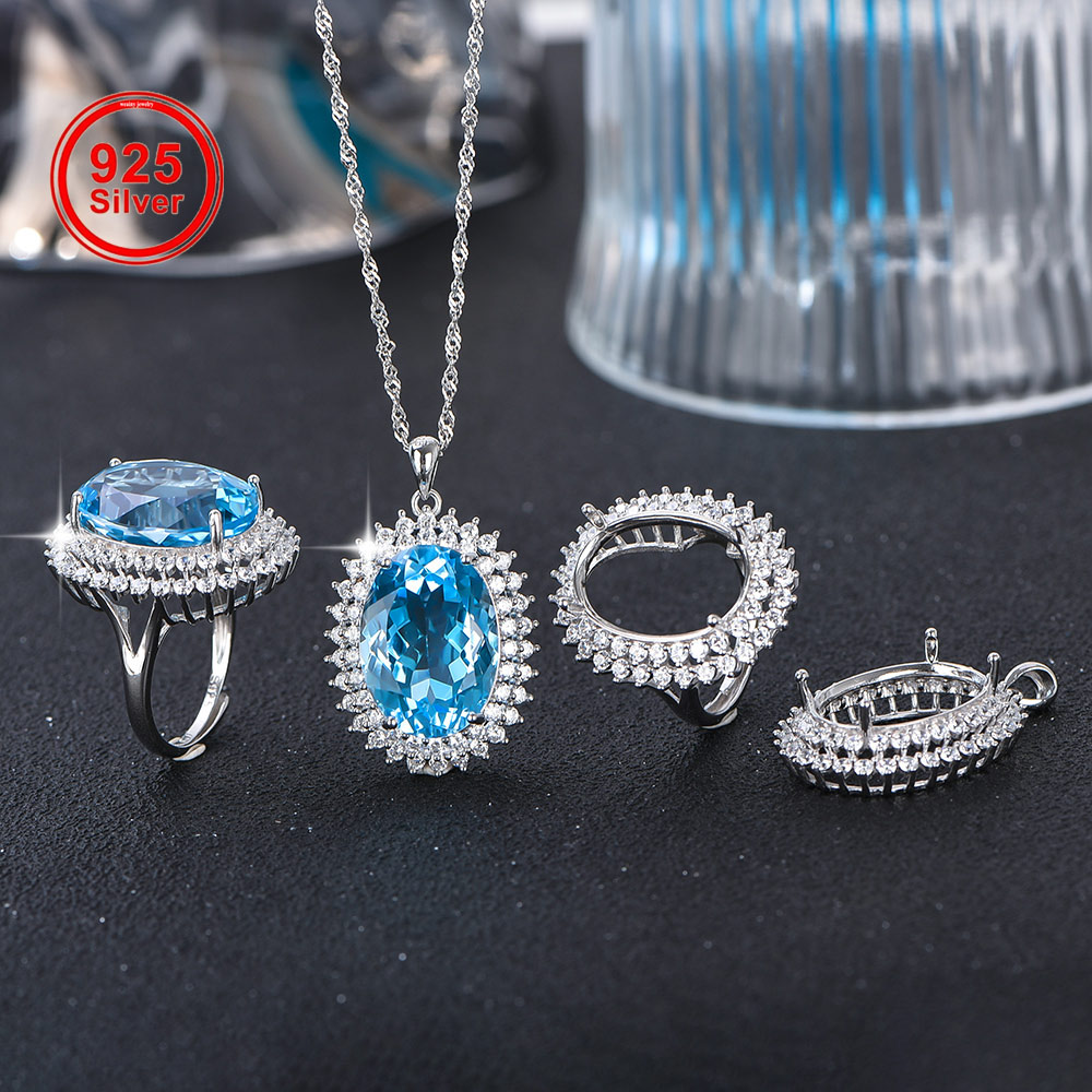 Jewelry Making Gemstones - 13x18mm S925 Sterling zilveren ring hanger