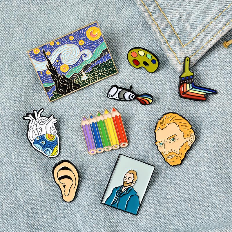 Making Custom Jewelry - Genius Schilder Van Gogh Emaille Pin