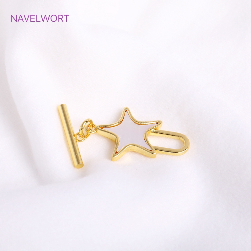 Toggle Clasp Gold - Trendy Natuurlijke Shell Pentagram OT Sluitingen,