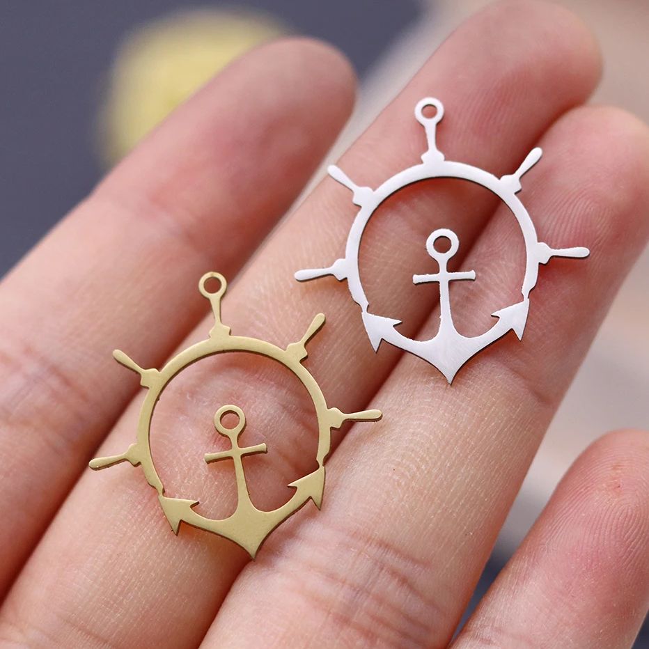 Jewelry Making Guide - 3 stks Kompas Anker Kruis Rvs