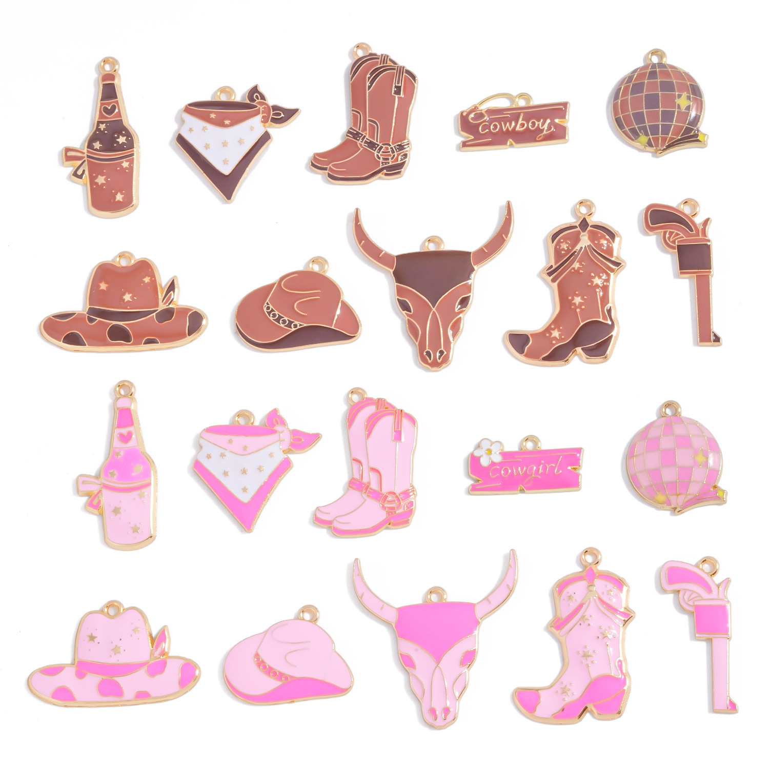 Jewelry Making Event - Cowboy Cowgirl Emaille Charms Legering Hangertjes
