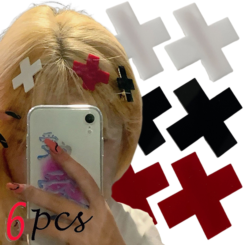 Jewelry Making For Adults - Y 2K Rood Kruis Haarclip Punk