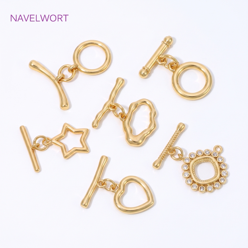 18K verguld messing toggle slu - Toggle Clasp Gold recensie en prijs