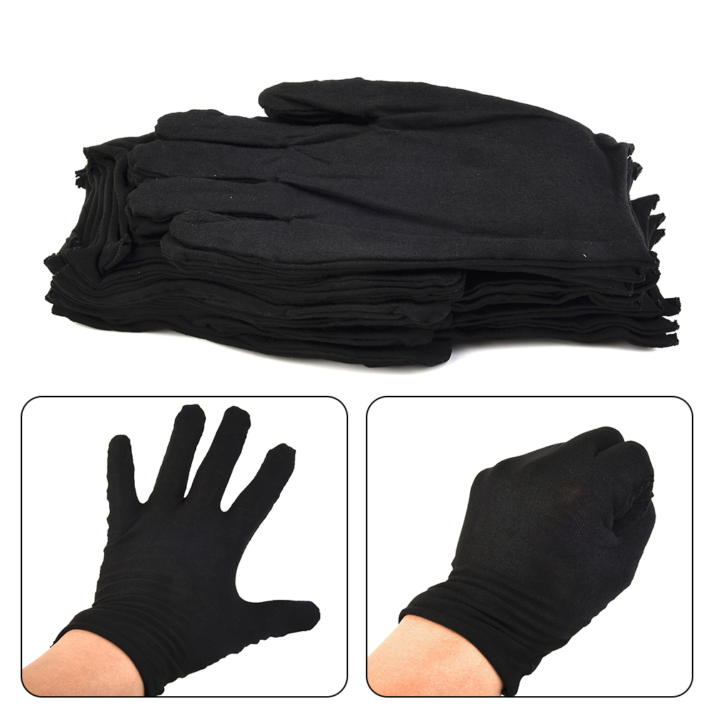 12 paar zwarte katoenen handsc - Jewelry Making Gloves recensie en prijs
